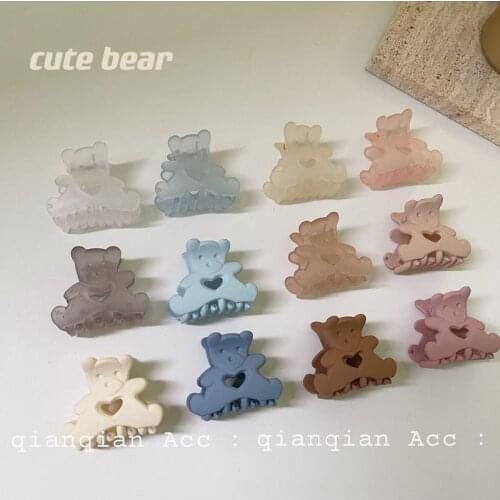 Cute bear sweet color frosted small hairpin jelly color bangs catching clip hair catching hair accessories female headdress