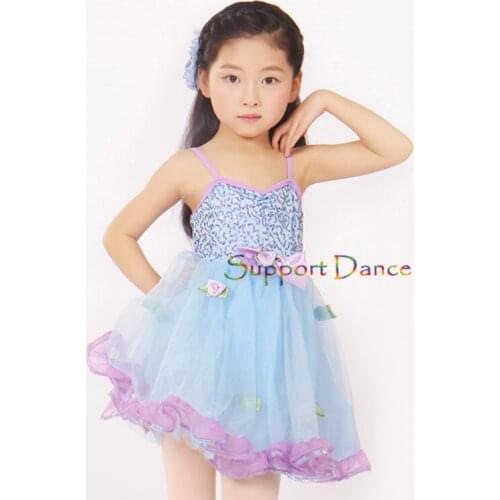 Support-Dance Camisole Ballet Tutu Dress Kids Adult Sequin Dance Costume C243