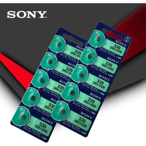 10pc Sony 100% Original 335 SR512SW 1.55V Silver Oxide Button Cell Coin Battery MADE IN JAPAN