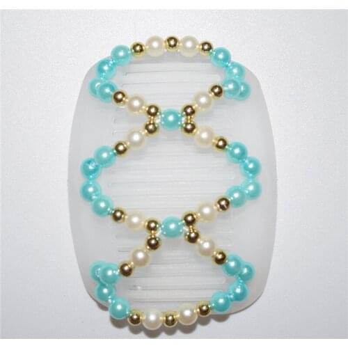 20 pcs/lot blue style pearl luxury style magic comb classical clear comb Easy to Use professional lady hair tidy up