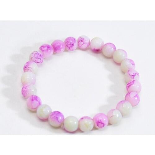 2021 Pink Rose Powder Crystal Quartz Natural Stone Bracelet Elastic Cord Pulserase Jewelry Beads Lovers Woman Gift