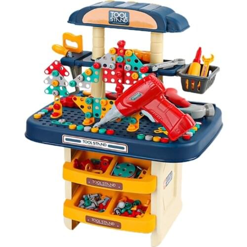 246pcs Kids Drill Screw Nut Puzzles Toys Pretend Play Tool Drill Disassembly Assembly Children Drill 3D Puzzle Toys For Boy