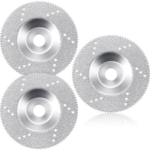 3Pcs Diamond Saw Blade Cutting Disc 4 Inch Diameter Grinder Porcelain Cutting Disc for Rotary Tools Carpenters Grinder