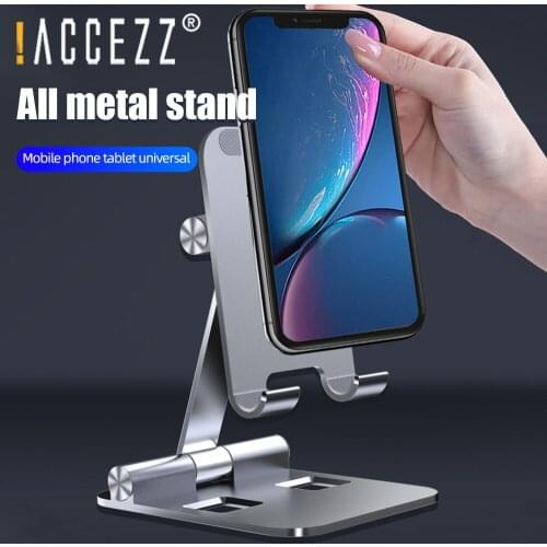 !ACCEZZ Multi-function Folding Holder Stand Aluminum Alloy for iPhone 11 12 Pro max Mobile Phone Tablet Universal Square Bracket