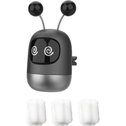 Car Air Freshener Cute Robot Aromatherapy Auto Air Outlet Perfume Long-lasting Fragrance Clip Diffuser With Solid Car Perfume