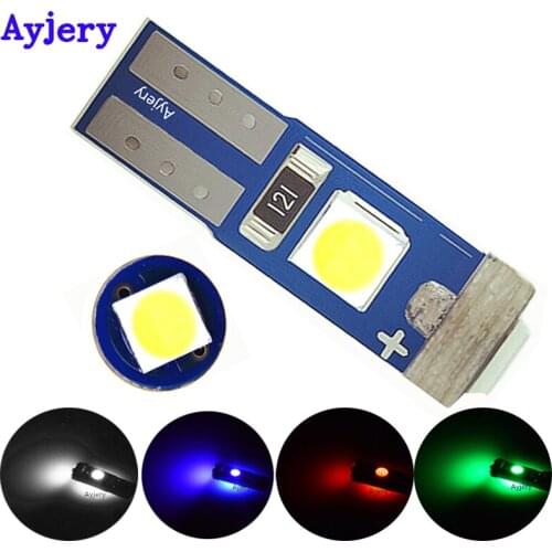 AYJERY 10pcs T5 W3W PCB 3030 3 Led Dashboard Bulbs Car Warming Instrument Lights Indicator 12V DC White Red Green Amber Door