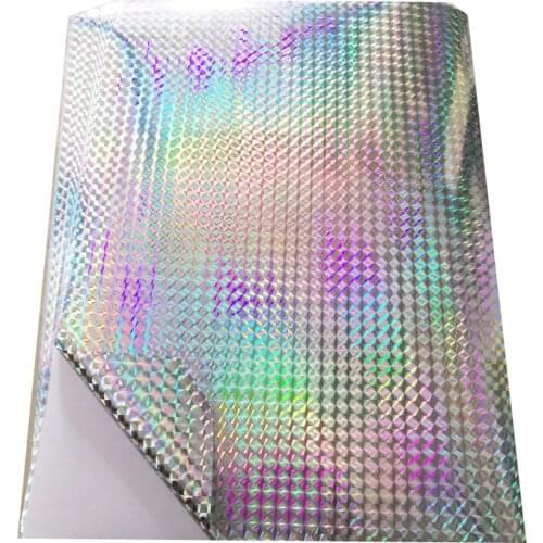 New Good Quality 50 Micron Thickness A4 Blank Square Pattern HOLOGRAM SILVER Sticker Label Paper for LASER Printer