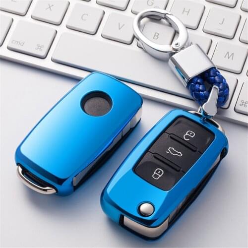 Soft TPU Car Key Cover Case Shell Fob Fot Seat Leon Ibiza MK2 MK3 5F 6L 6J FR Ateca Altea Hand-woven Keychain Keyring