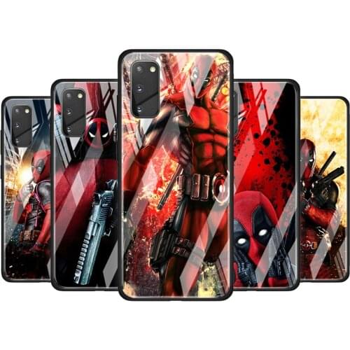 Deadpool Hero Marvel for Samsung Galaxy S20 FE Ultra Note 20 S10 Lite S9 S8 Plus Luxury Tempered Glass Phone Case Cover