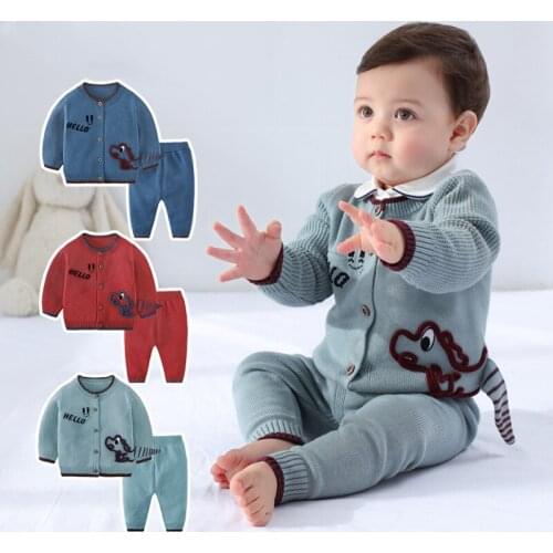 2020 TALLOLY Autumn childrens cardigan suit baby outing clothing baby knitted sweater wool boutique suit