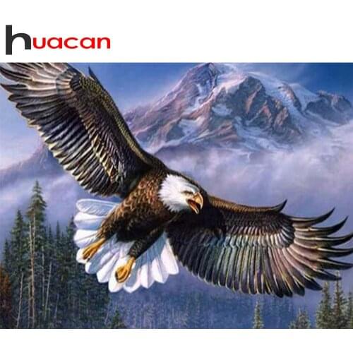 Huacan 5D DIY Diamond Painting Eagle Art Kit Full Square Diamond Embroidery Mosaic Animal Decorations Home