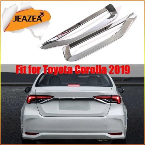 JEAZEA 2Pcs Chrome Styling Rear Tail Fog Light Lamp Cover Trim Decoration Fit for Toyota Corolla 2019 Car Accessories