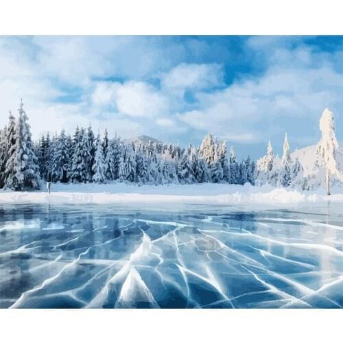 Blue ice surface Scenery DIY Painting By Numbers Wall Art Picture Acrylic Painting For Home Decoration Drop Shipping 50x65cm