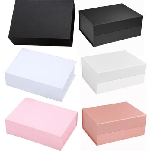 Shoe Box Clothing Black High-end Wedding Anniversary Party Gift Box Custom Empty Box Clamshell Folding Box Gift Packaging Box