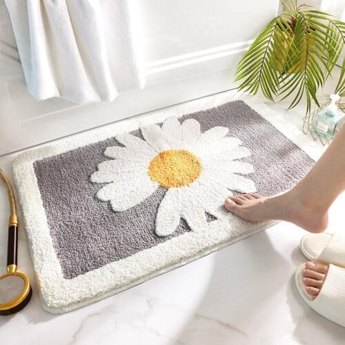 Daisy Entrance Door Mat for Bedroom Living Room Super Absorbent Kitchen Carpets Non-Slip Bathroom Floor Rugs Soft Foot Pad
