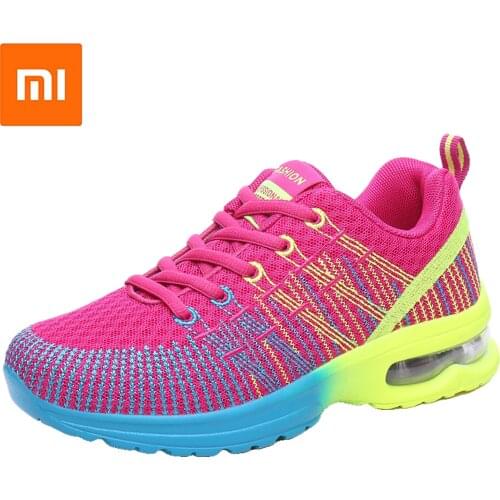 Xiaomi Mijia Running Shoes For Women Air Cushion Athletic Sports Shoes Lace-Up Breathable Jogging Shoes Outdoor Fitness Sneakers