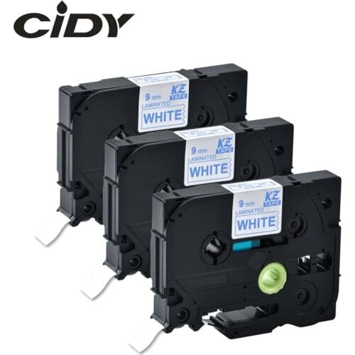 Cidy 3pcs blue on white 9mm laminated tape compatible tze223 tz 223 tz223 tze 223 for brother printers made in china