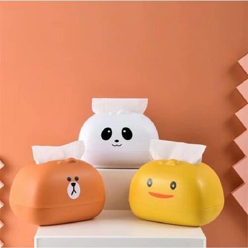 Cute Tissue Box Storage Multifunctional Cartoon Paper Pumping Phone Holder Paper Storage Box Dust-proof Household TV Shape