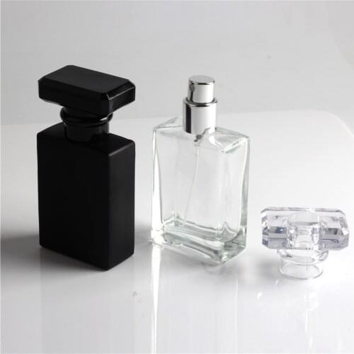 New Kind 30ml Clear and Black Refill Glass Spray Refillable Perfume Bottles Glass Automizer Empty Cosmetic Container For Travel