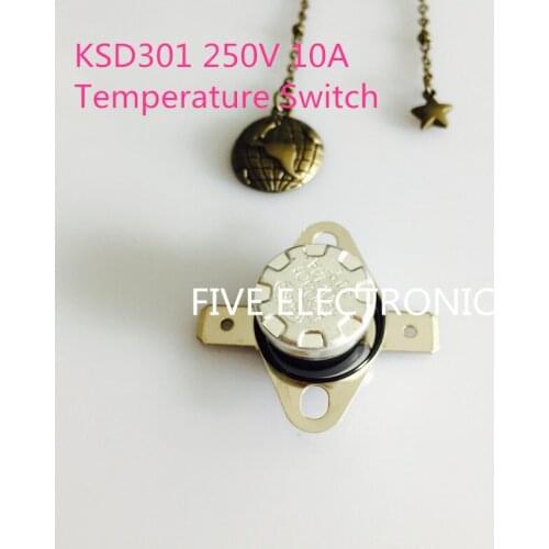 KSD301 250V 10A Temperature Switch Low Temperature: 0-40 Degree Celsius normally open