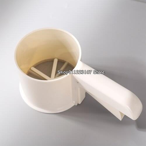 Plastic Flour Sieve Cup Powder Sieve 30 Mesh Kitchen Gadget For Cakes Hand-Screened Sugar Mesh Sieve Baking Sieve Strainer