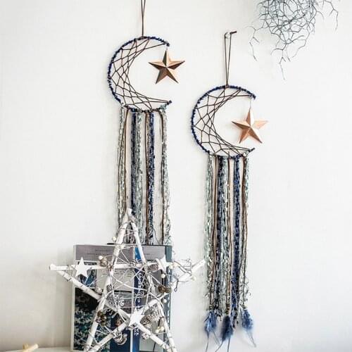 Dream catcher hanging/diy decoration moon star nordic decoration home girls room/nursery/kids decor dreamcatcher children room 7