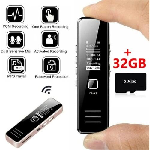 Professional Digital Audio Sound Voice Recorder Pen Dictaphone 32GB 20hour Recording Rechargeable Interview Recorder Pen