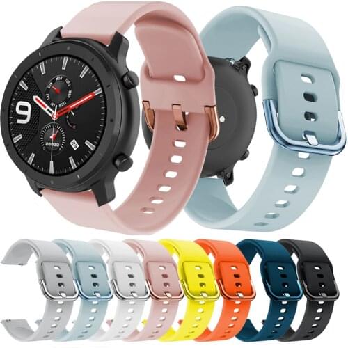 20 22mm Silicone Strap for Xiaomi huami Amazfit Bip Stratos 2S 3/PACE/GTS/GTR 47MM 42 Watch Band for Huawei Watch GT GT2 Straps