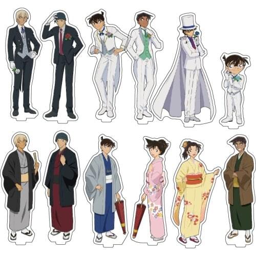 Kimono Theme Anime Detective Conan Miyano Shiho Kaitou Kiddo Acrylic Figure Stand Display Model Plate Accessories Tabletop Toy