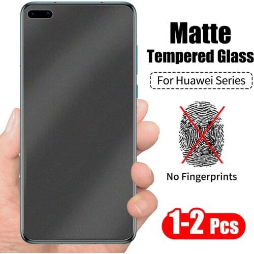 1/2PCs No Fingerprint Matte Tempered Glass for Huawei P20 P30 P40 lite Nove 5T honor 10 20 pro 8A 9A 8X 9X Screen Protector