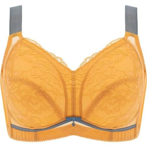 Women Full Coverage wire free Non-Foam Plus Size Floral Lace Bra 34 36 38 40 42 44 46 C D E F G H I J