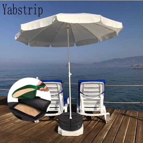 Patio Umbrella Base Round Weight Bag Outdoor Umbrella Stand Waterproof Sand Bags With Durablrable Side Handle For Garden Beach