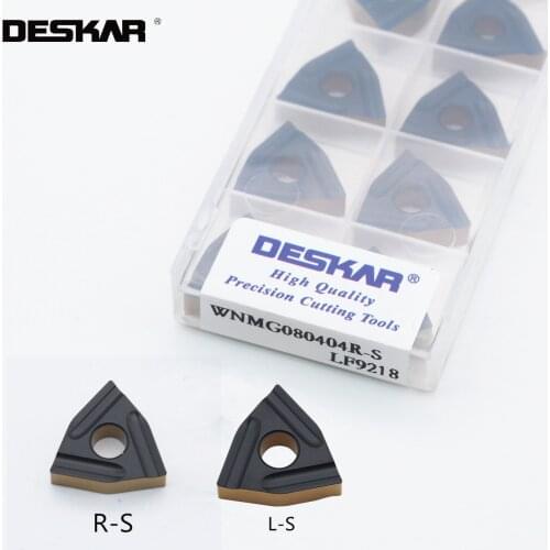10PCS DESKAR WNMG080404R-S WNMG080404L-S WNMG080408R-S WNMG080408L-S LF9018 LF9118 LF9218 Turning Tools Carbide Inserts Lathe