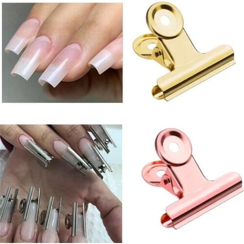5Pc bag Stainless Nail Pinching Clips Russian C Curve Nail Extension Curl Clip French Nail Form Tip Multi-Function Pinchers Tool