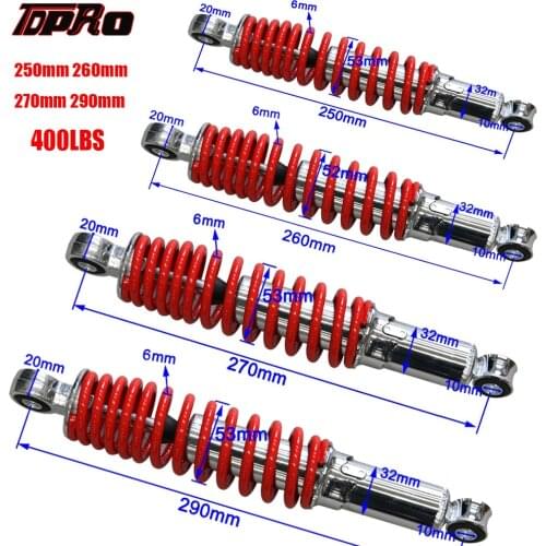 400LBS 250 260mm 270 290mm Front Suspension Shock Absorber For Motorcycle 50cc 70 90 110cc 125cc Dirt Pit Bike ATV Go