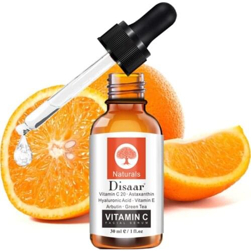 30ml Vitamin C Face Serum with Hyaluronic Acid Vitamin E Anti Aging Anti Wrinkle Lighten Brighten Dark Spots Acne Scars Essence