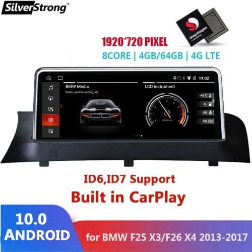 10.25" Snapdragon Android 10 CAR Radio GPS for BMW X4 F26 X3 F25 2011- 2017 multimedia stereo Navigation 1920*720P 2 din