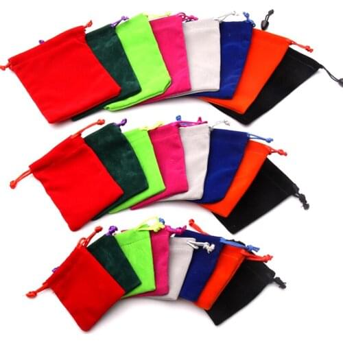 Monochrome LOGO FREE Printing 1000PCS/LOT Velet Pouches Jewelry Bags With Drawstring Gift Packaging Bag