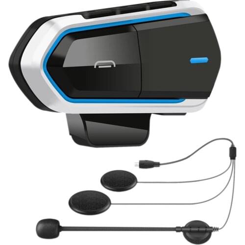 B35 Motorcycle Intercom Microphone, Bluetooth 5.0 Helmet Headset Interphone FM Radio HI-FI Sound Quality Siri