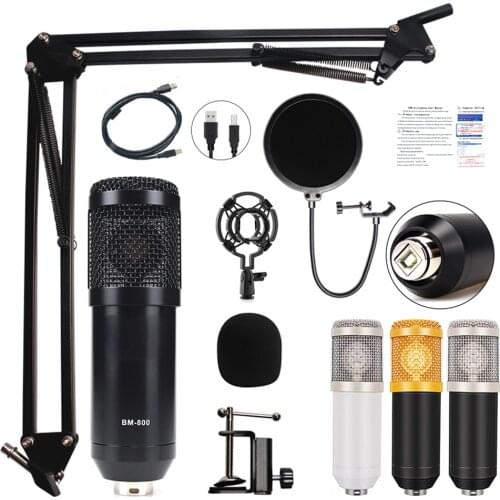 BM800 USB Condenser Microphone Kits for Karaoke Computer Microphone for Sound Studio Recording BM 800 PC Microfone Gamer