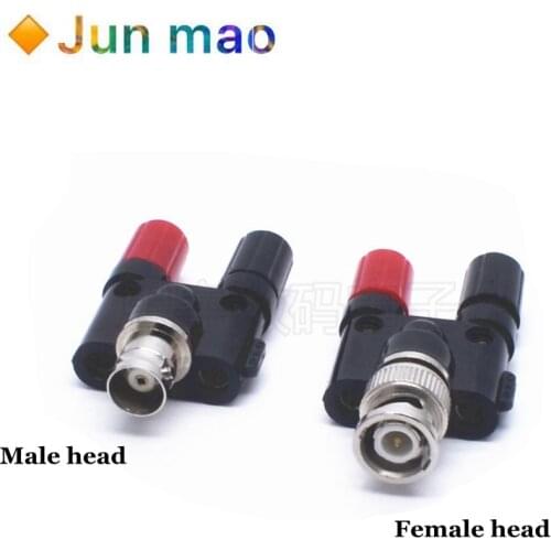 BNC to Two Dual 4mm Banana Female Jack Coaxial connector RF Adapter