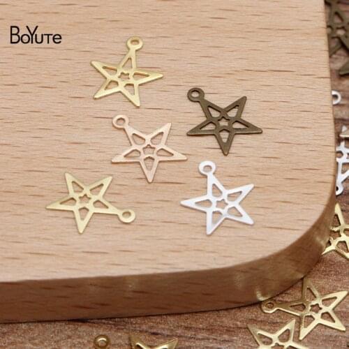 BoYuTe (1000 Pieces/Lot) 8MM Metal Brass Stamping Star Charms for Jewelry Making Diy Hand Made Materials Wholesale