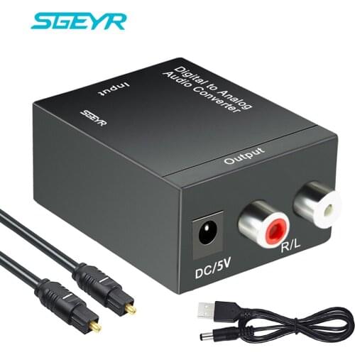 Digital Optical Coaxial Toslink Signal to Analog Audio Converter Adapter Digital to Analog Audio Converter