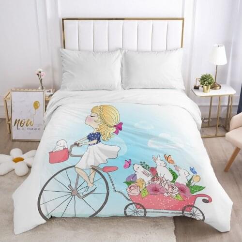 Cartoon Childrens Duvet cover Quilt/Blanket/Comfortable Case Bedding for kids baby boy girls 140x200 for Home Car rabbit