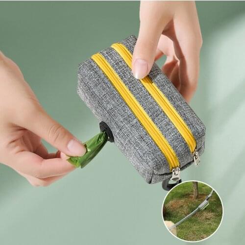 Dog Waste Bag Distributor Portable Hangable Dog Poop Bag Dispenser Oxford Cloth Garbage Bag Dispenser Pet Cleaning Supplies