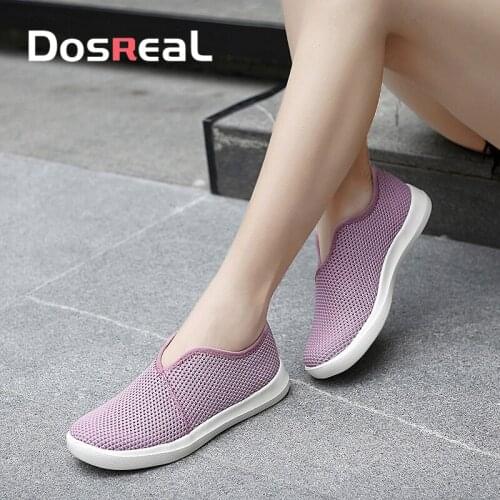DOSREAL Spring Breathable Mesh Walking Shoes Women Flats Sneakers Slip on Ladies Shoes Female Casual Loafers Shoes