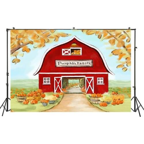 HUAYI Photography Backdrop Baby Shower Watercolor barn farm 1st birthday party decor banner photobooth backdrop photocall W-3700