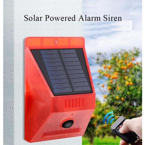 IP65 Waterproof Solar Powered Remote Control Alarm Siren PIR Motion Sensor Detector For Home Yard Outdoor used
