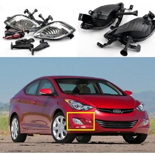 JanDeNing For Front Bumper Halogen Fog Light Lamp+Wiring+Switch Kit For Hyundai Elantra 2010-2013