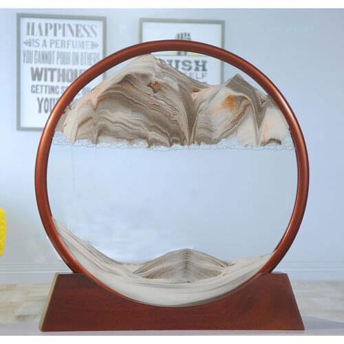 Moving Sand art Picture gift Landscape Painting Glass Ornaments 3D hourglass Home Desktop Decoration Accessories Home Decor